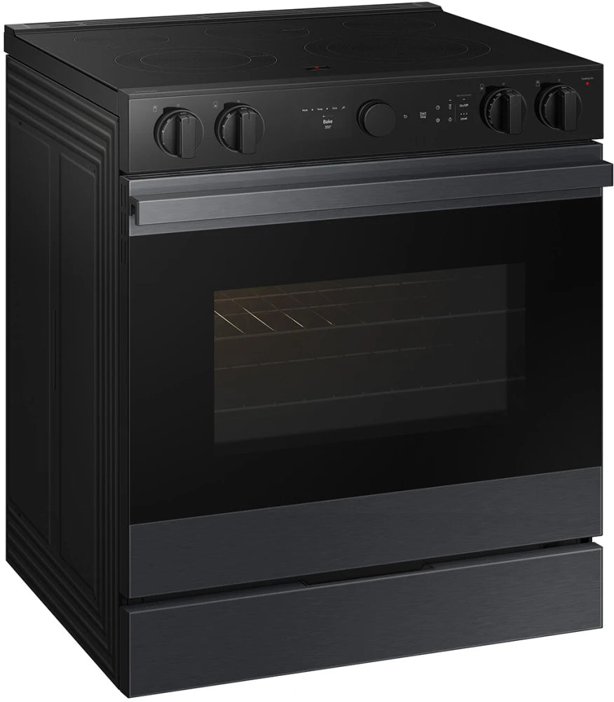 Bespoke 6.3 cu. ft. Smart Slide-In Electric Range with Air Sous Vide & Air Fry in Matte Black Steel