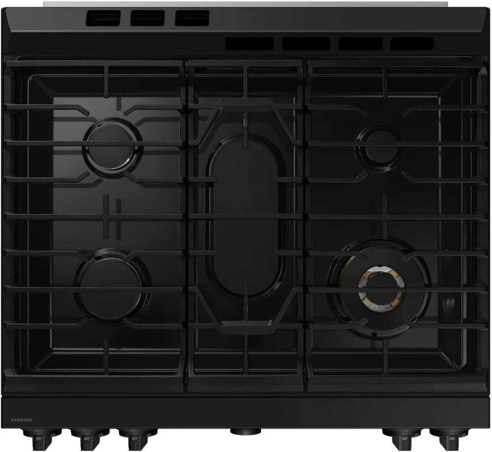 Bespoke 6.0 cu. ft. Smart Slide-In Gas Range with Smart Oven Camera & Illuminated Precision Knobs in White Glass