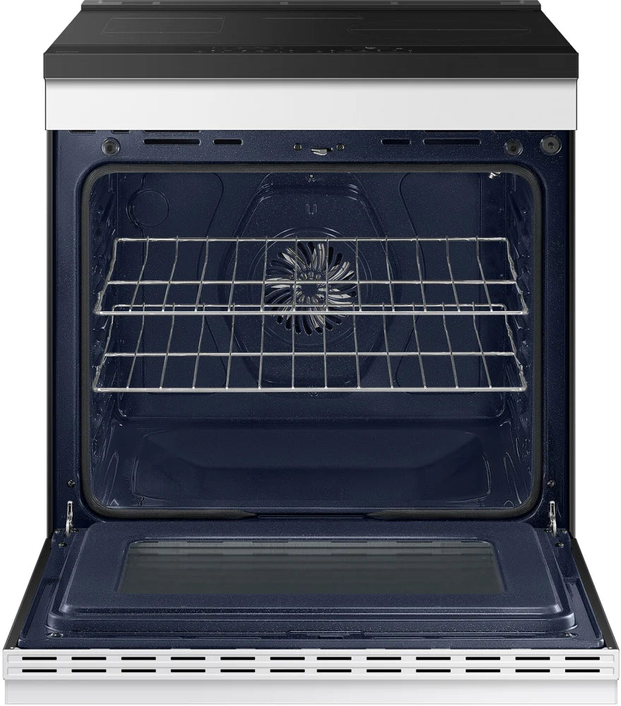 Bespoke 6.3 cu. ft. Smart Slide-In Induction Range with Ambient Edge Lighting™ & Air Sous Vide in White Glass