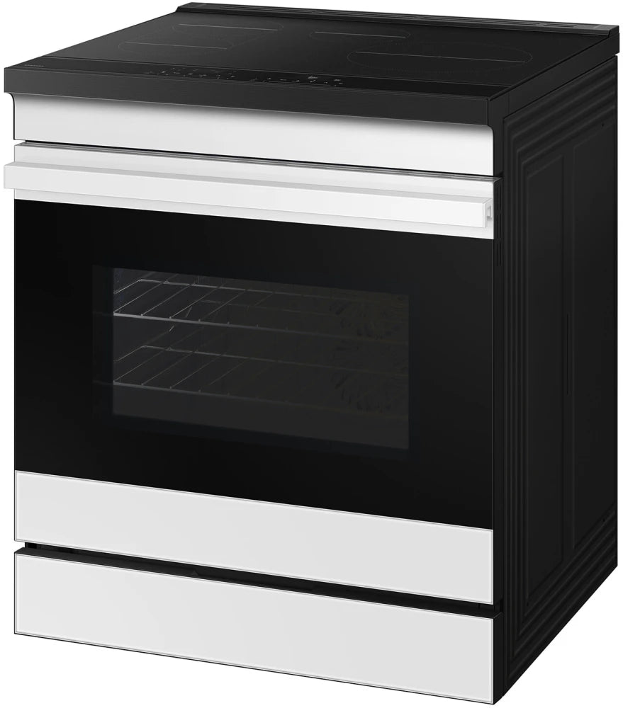Bespoke 6.3 cu. ft. Smart Slide-In Induction Range with Ambient Edge Lighting™ & Air Sous Vide in White Glass