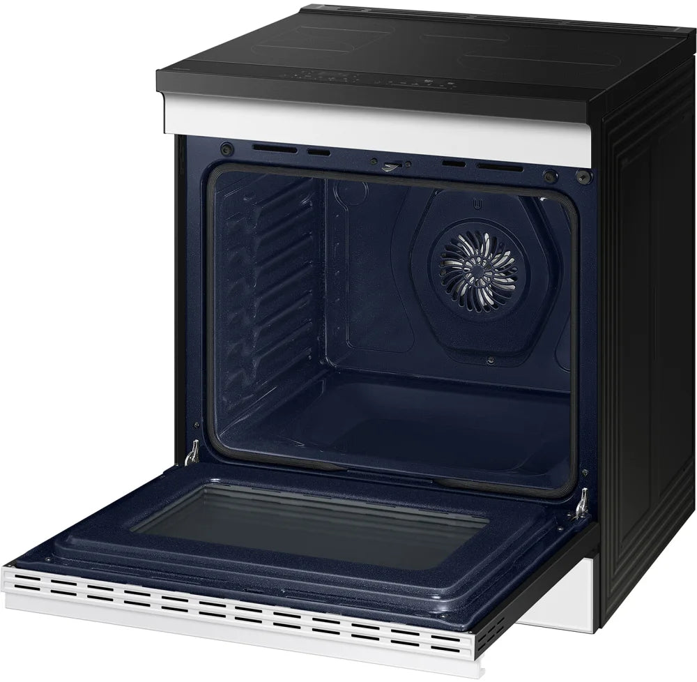 Bespoke 6.3 cu. ft. Smart Slide-In Induction Range with Ambient Edge Lighting™ & Air Sous Vide in White Glass