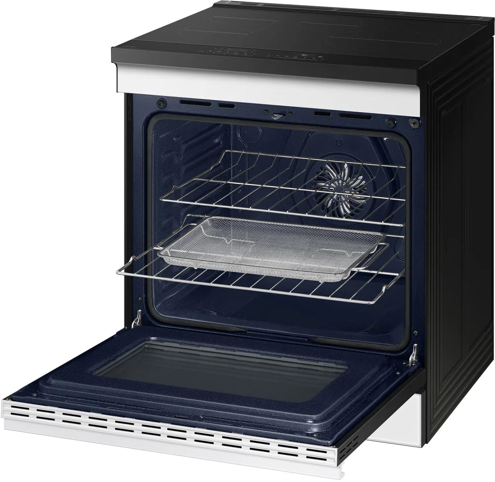 Bespoke 6.3 cu. ft. Smart Slide-In Induction Range with Ambient Edge Lighting™ & Air Sous Vide in White Glass