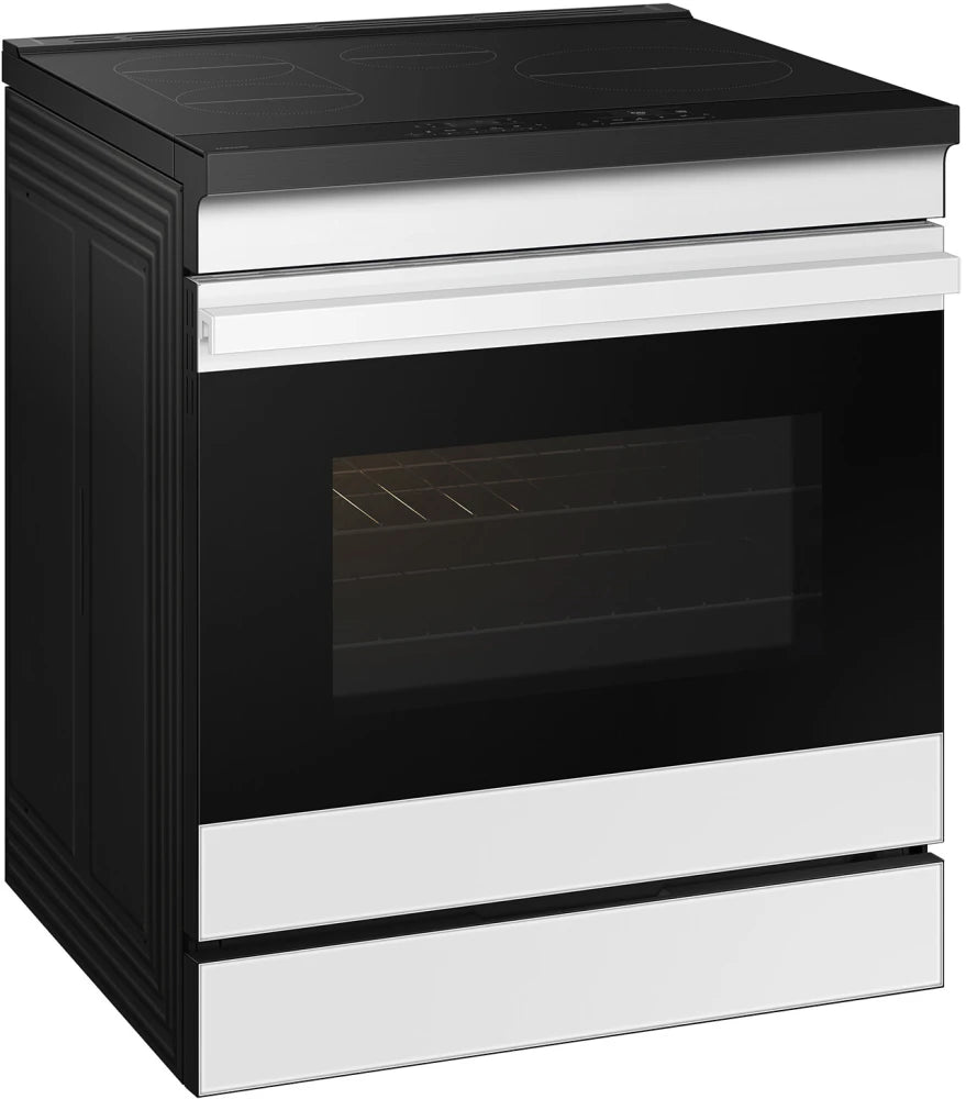 Bespoke 6.3 cu. ft. Smart Slide-In Induction Range with Ambient Edge Lighting™ & Air Sous Vide in White Glass