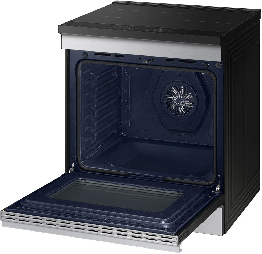 Bespoke 6.3 cu. ft. Smart Slide-In Induction Range with Ambient Edge Lighting™ & Air Sous Vide in White Glass