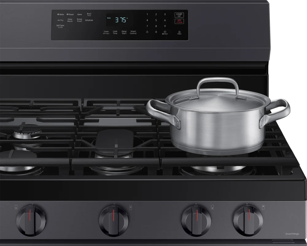 6.0 cu. ft. Smart Freestanding Gas Range with No-Preheat Air Fry & Convection in Black Stainless Steel