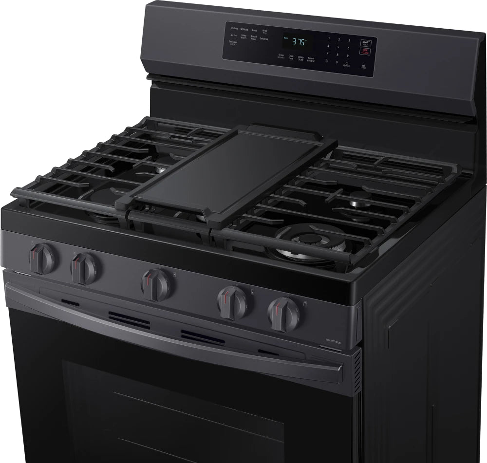6.0 cu. ft. Smart Freestanding Gas Range with No-Preheat Air Fry & Convection in Black Stainless Steel