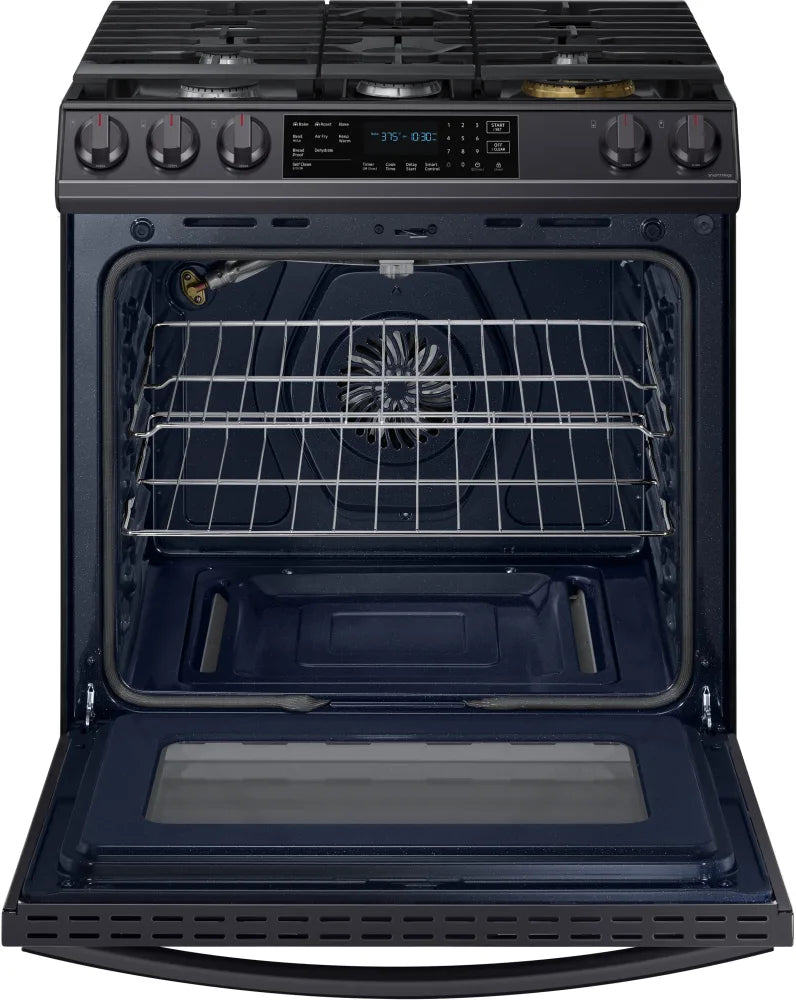 Bespoke 6.0 cu. ft. Smart Front Control Slide-In Gas Range with Air Fry & Wi-Fi in White Glass