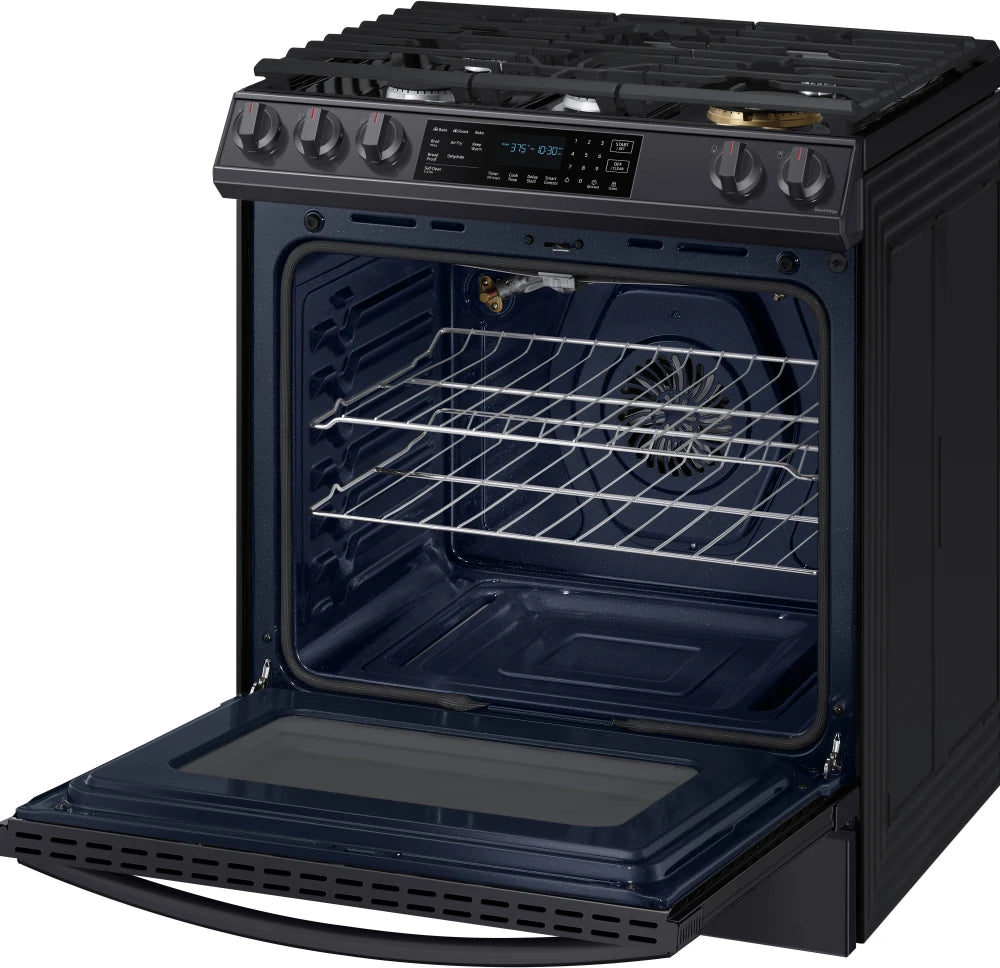 Bespoke 6.0 cu. ft. Smart Front Control Slide-In Gas Range with Air Fry & Wi-Fi in White Glass