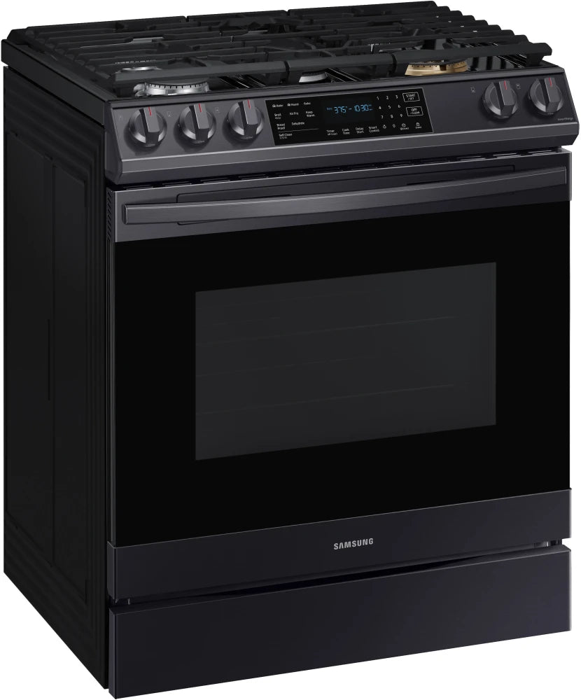 Bespoke 6.0 cu. ft. Smart Front Control Slide-In Gas Range with Air Fry & Wi-Fi in White Glass