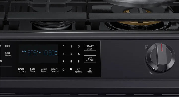 Bespoke 6.0 cu. ft. Smart Front Control Slide-In Gas Range with Air Fry & Wi-Fi in White Glass