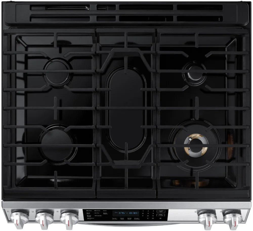 Bespoke 6.0 cu. ft. Smart Front Control Slide-In Gas Range with Air Fry & Wi-Fi in White Glass