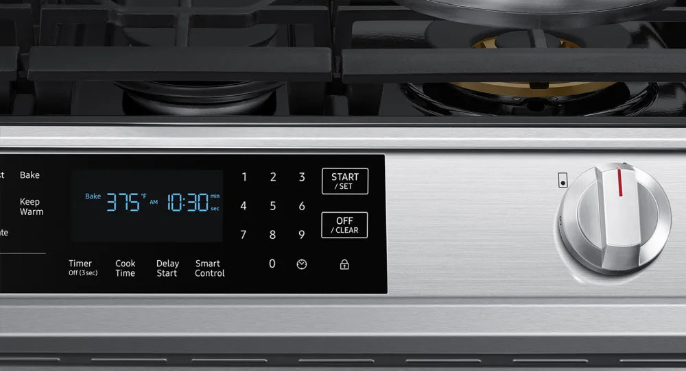 Bespoke 6.0 cu. ft. Smart Front Control Slide-In Gas Range with Air Fry & Wi-Fi in White Glass
