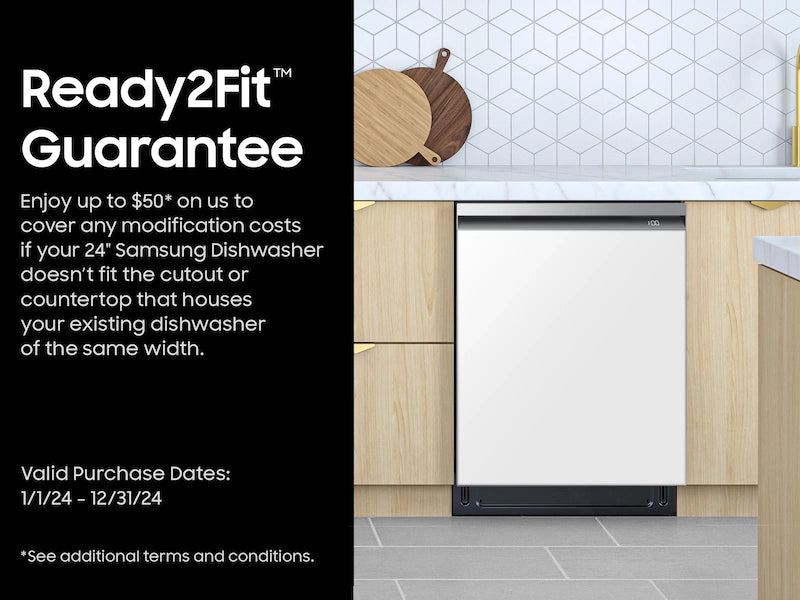 Bespoke AutoRelease Smart 42dBA Dishwasher with StormWash+™ and Smart Dry in White Glass