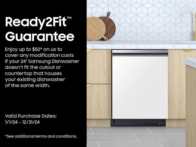 Bespoke AutoRelease Smart 46dBA Dishwasher with StormWash™ in White Glass