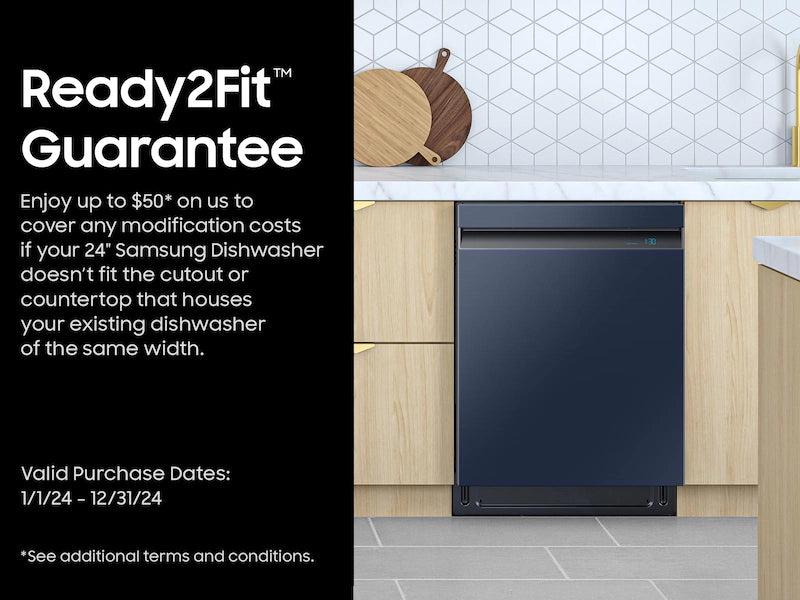 Bespoke AutoRelease 39dBA Dishwasher with Linear Wash in Fingerprint Resistant Navy Steel