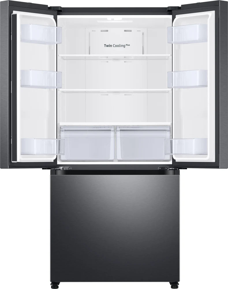 18 cu. ft. Smart Counter Depth 3-Door French Door Refrigerator in Black Stainless Steel