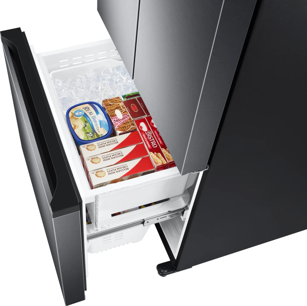 18 cu. ft. Smart Counter Depth 3-Door French Door Refrigerator in Black Stainless Steel