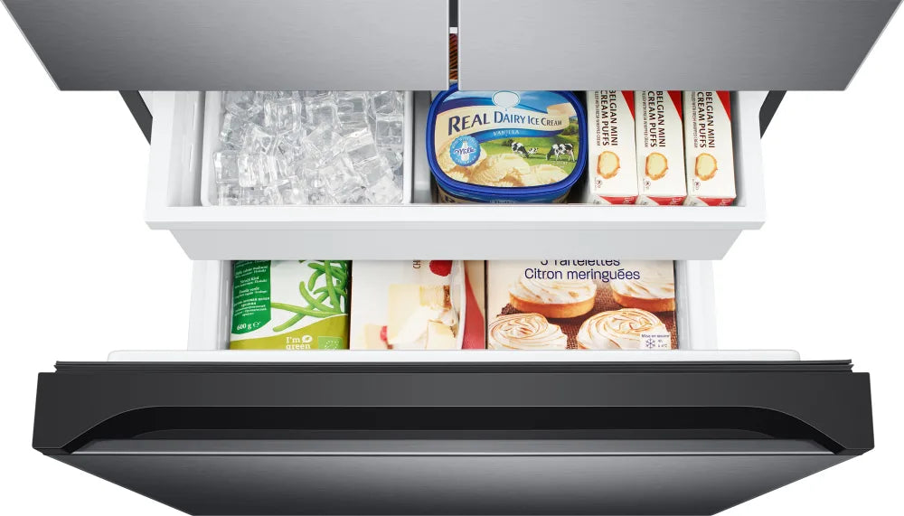 18 cu. ft. Smart Counter Depth 3-Door French Door Refrigerator in Black Stainless Steel
