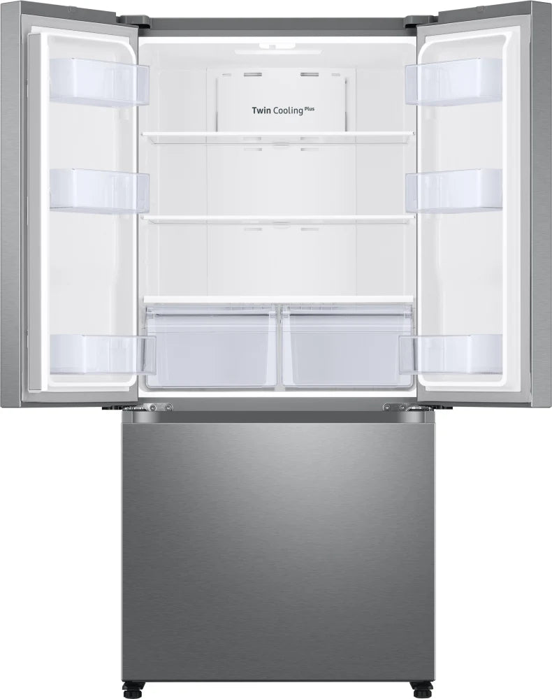 18 cu. ft. Smart Counter Depth 3-Door French Door Refrigerator in Black Stainless Steel