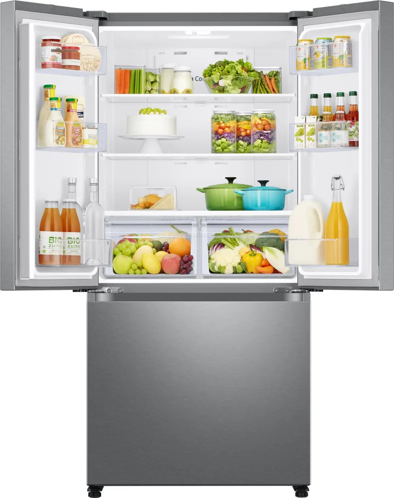 18 cu. ft. Smart Counter Depth 3-Door French Door Refrigerator in Black Stainless Steel