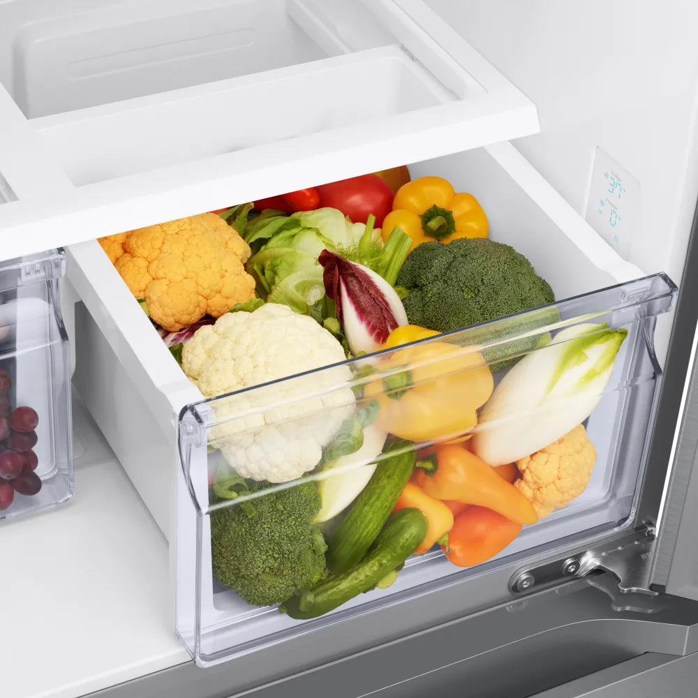 18 cu. ft. Smart Counter Depth 3-Door French Door Refrigerator in Black Stainless Steel