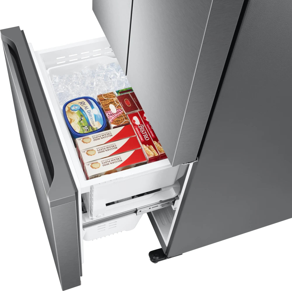 18 cu. ft. Smart Counter Depth 3-Door French Door Refrigerator in Black Stainless Steel