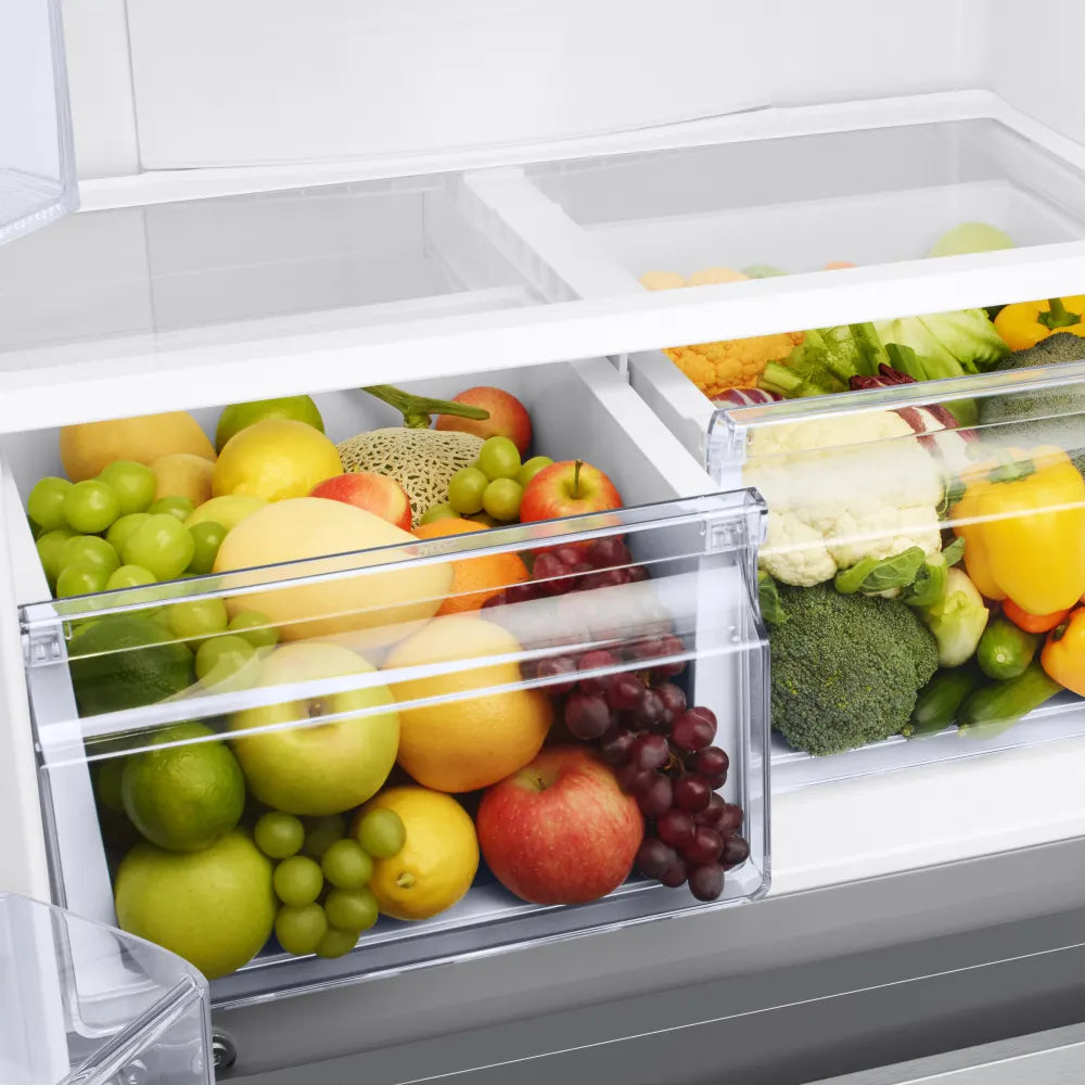 18 cu. ft. Smart Counter Depth 3-Door French Door Refrigerator in Black Stainless Steel