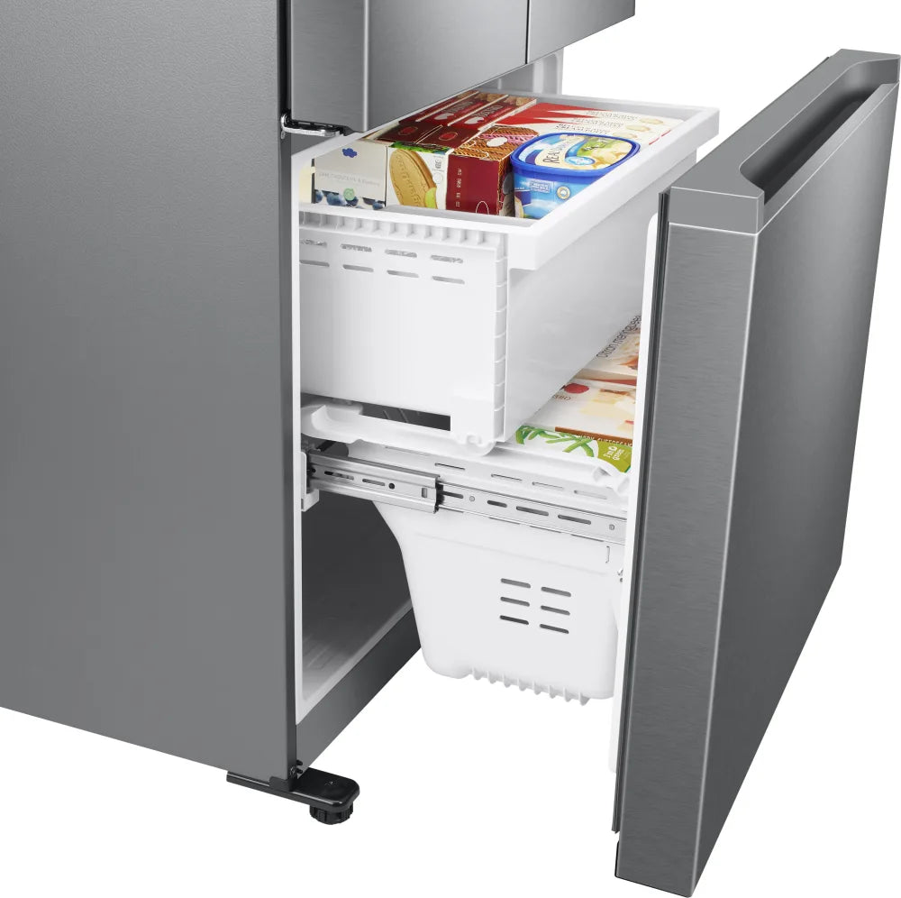 18 cu. ft. Smart Counter Depth 3-Door French Door Refrigerator in Black Stainless Steel
