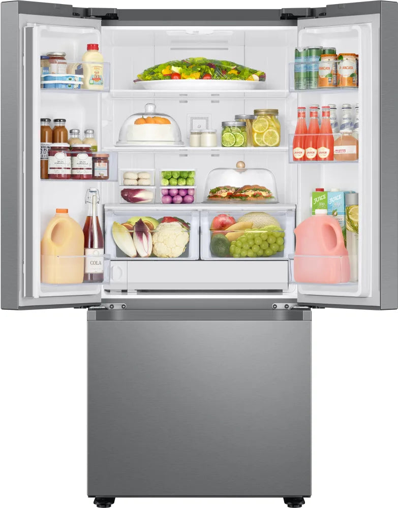 18 cu. ft. Smart Count22 cu. ft. Smart 3-Door French Door Refrigerator with External Water Dispenser in Fingerprint Resistant Stainless Steeler Depth 3-Door French Door Refrigerator in Black Stainless Steel