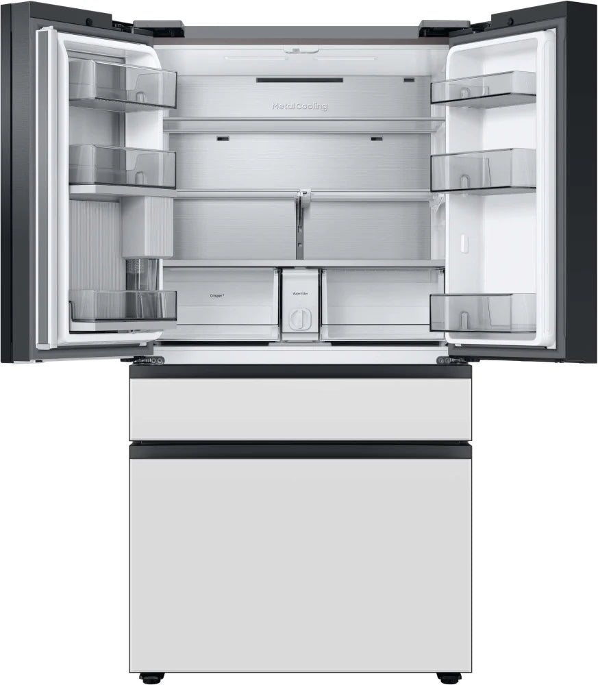 Bespoke 4-Door French Door Refrigerator (23 cu. ft.) with Beverage Center™ in White Glass