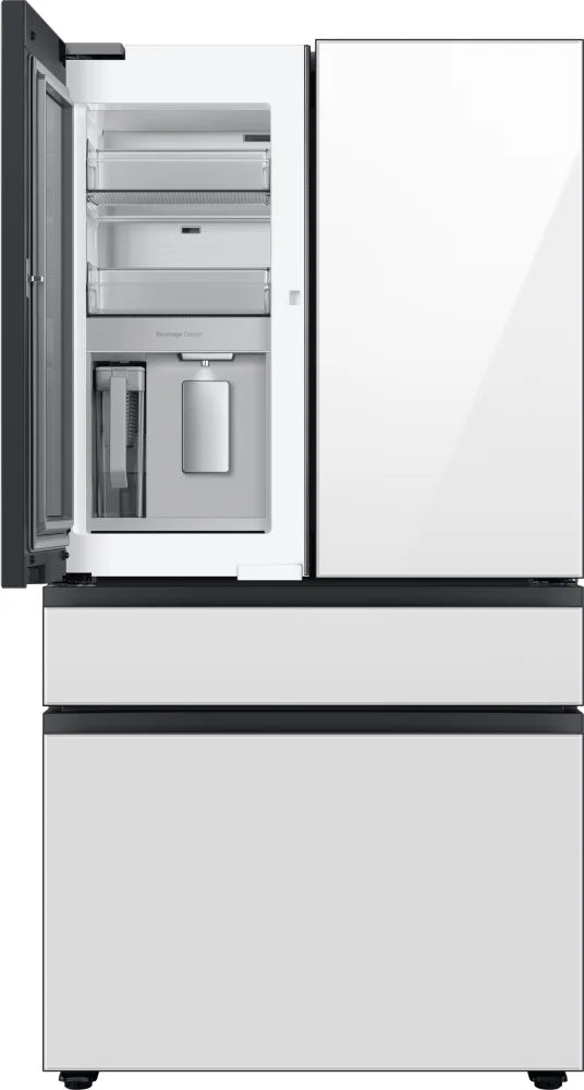 Bespoke 4-Door French Door Refrigerator (23 cu. ft.) with Beverage Center™ in White Glass