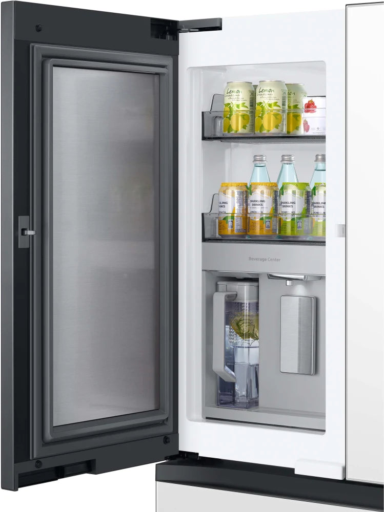 Bespoke 4-Door French Door Refrigerator (23 cu. ft.) with Beverage Center™ in White Glass