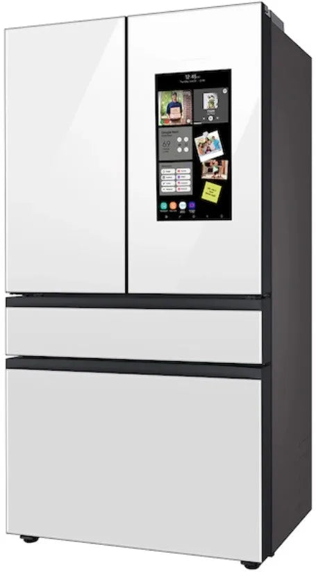 Bespoke Counter Depth 4-Door French Door Refrigerator (23 cu. ft.) with Family Hub™ in White Glass