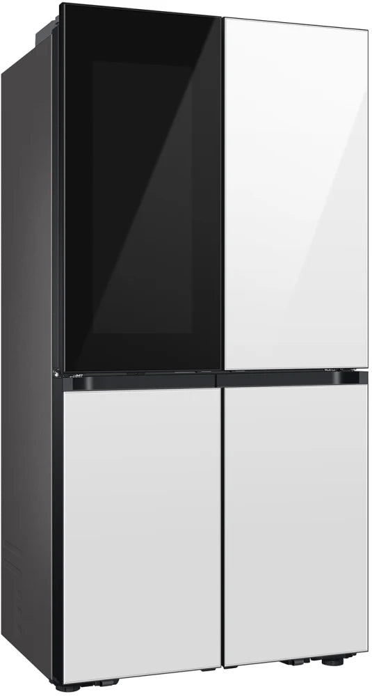 Bespoke Counter Depth 4-Door Flex™ Refrigerator (23 cu. ft.) with Beverage Zone™ and Auto Open Door in White Glass