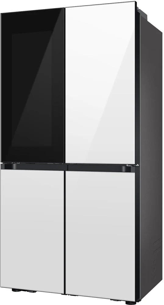 Bespoke Counter Depth 4-Door Flex™ Refrigerator (23 cu. ft.) with Beverage Zone™ and Auto Open Door in White Glass