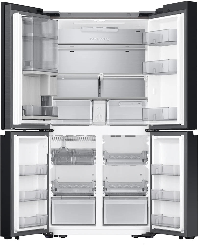 Bespoke Counter Depth 4-Door Flex™ Refrigerator (23 cu. ft.) with Beverage Zone™ and Auto Open Door in Stainless Steel