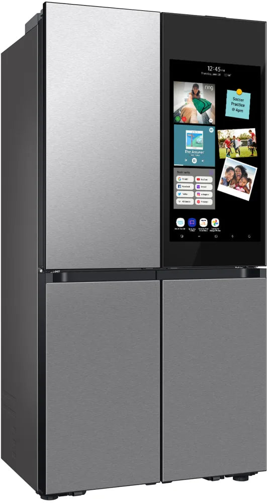 Bespoke Counter Depth 4-Door Flex™ Refrigerator (23 cu. ft.) with AI Family Hub™+ and AI Vision Inside™ in Stainless Steel