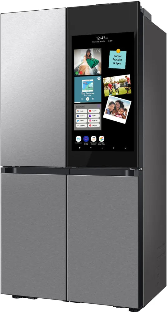 Bespoke Counter Depth 4-Door Flex™ Refrigerator (23 cu. ft.) with AI Family Hub™+ and AI Vision Inside™ in Stainless Steel