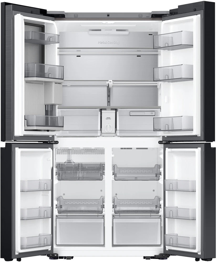 Bespoke Counter Depth 4-Door Flex™ Refrigerator (23 cu. ft.) with AI Family Hub™+ and AI Vision Inside™ in Stainless Steel