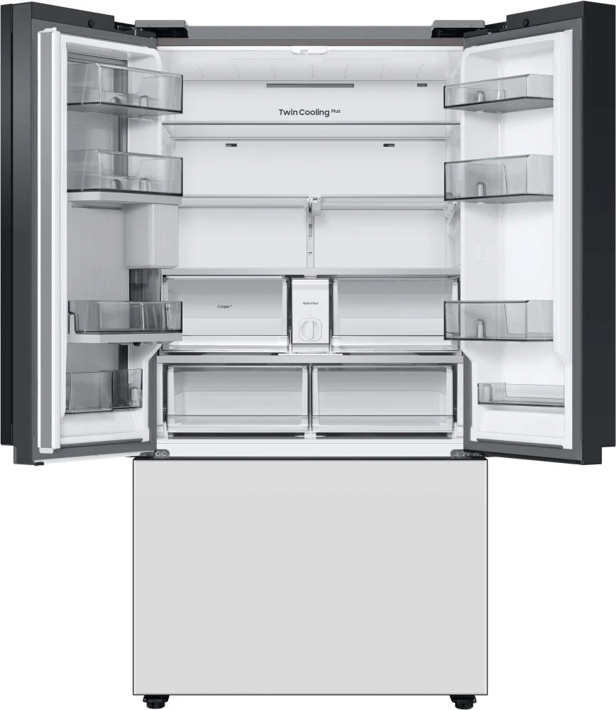 Bespoke 3-Door French Door Refrigerator (24 cu. ft.) with Beverage Center™ in White Glass