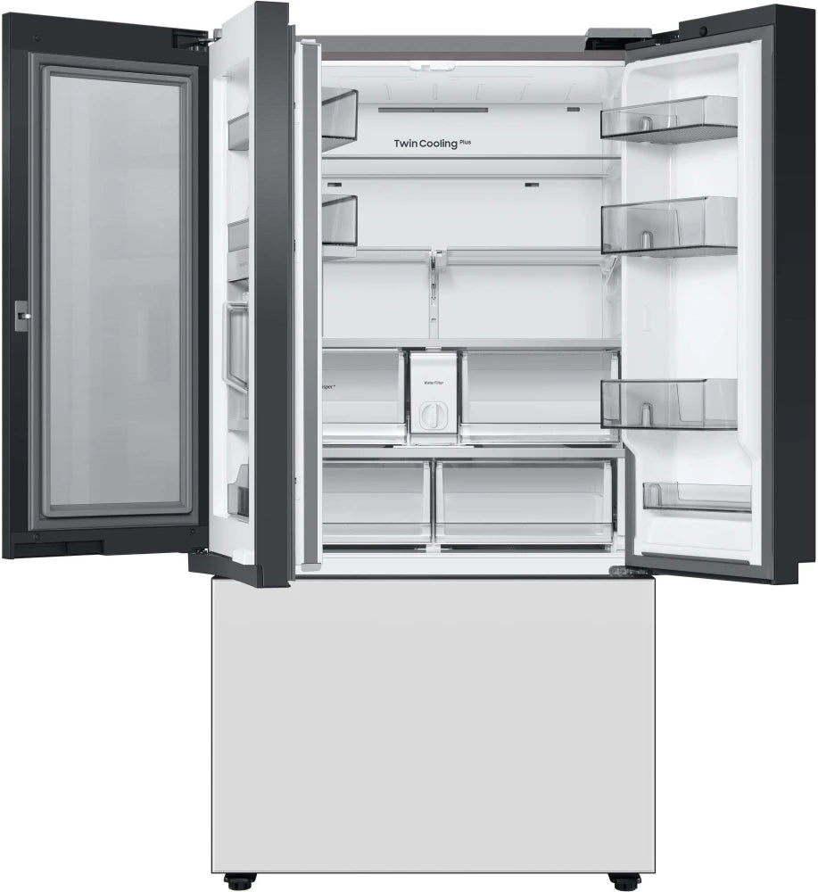 Bespoke 3-Door French Door Refrigerator (24 cu. ft.) with Beverage Center™ in White Glass