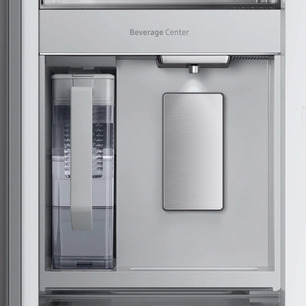 Bespoke 3-Door French Door Refrigerator (24 cu. ft.) with Beverage Center™ in White Glass