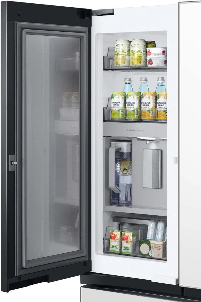 Bespoke 3-Door French Door Refrigerator (24 cu. ft.) with Beverage Center™ in White Glass