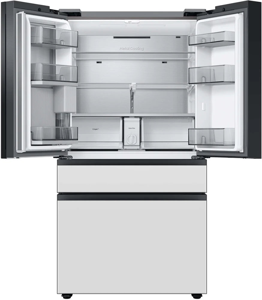 Bespoke 4-Door French Door Refrigerator (29 cu. ft.) with Beverage Center™ in White Glass