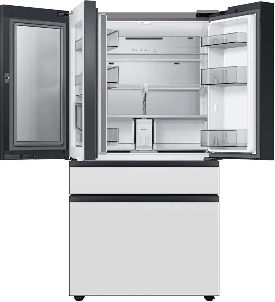 Bespoke 4-Door French Door Refrigerator (29 cu. ft.) with Beverage Center™ in White Glass