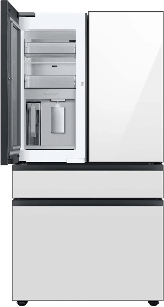 Bespoke 4-Door French Door Refrigerator (29 cu. ft.) with Beverage Center™ in White Glass