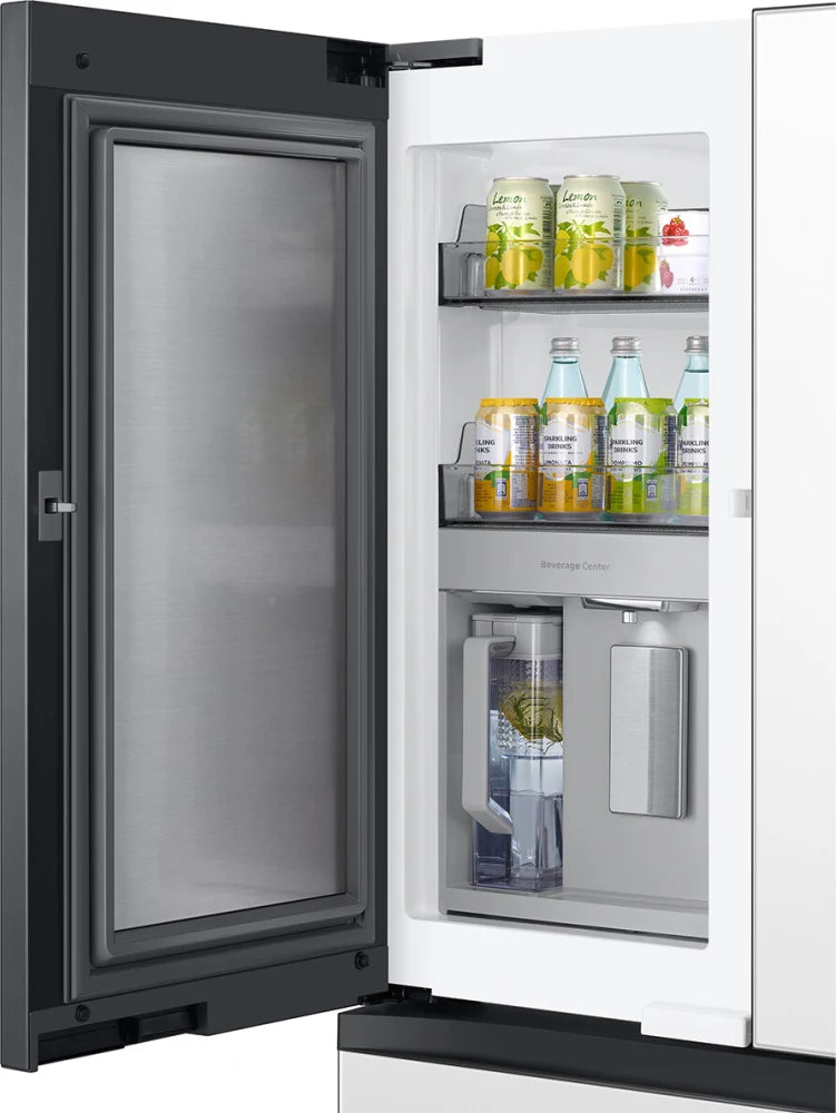 Bespoke 4-Door French Door Refrigerator (29 cu. ft.) with Beverage Center™ in White Glass