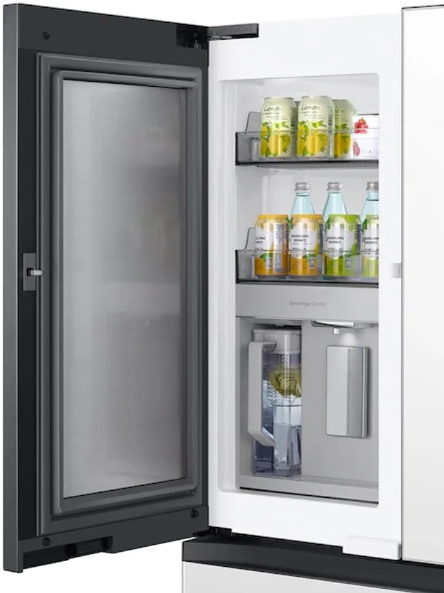 Bespoke 4-Door French Door Refrigerator (29 cu. ft.) with Family Hub™ in White Glass