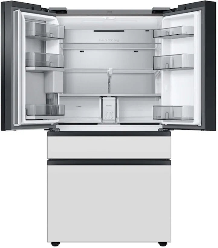 Bespoke 4-Door French Door Refrigerator (29 cu. ft.) with Family Hub™ in White Glass