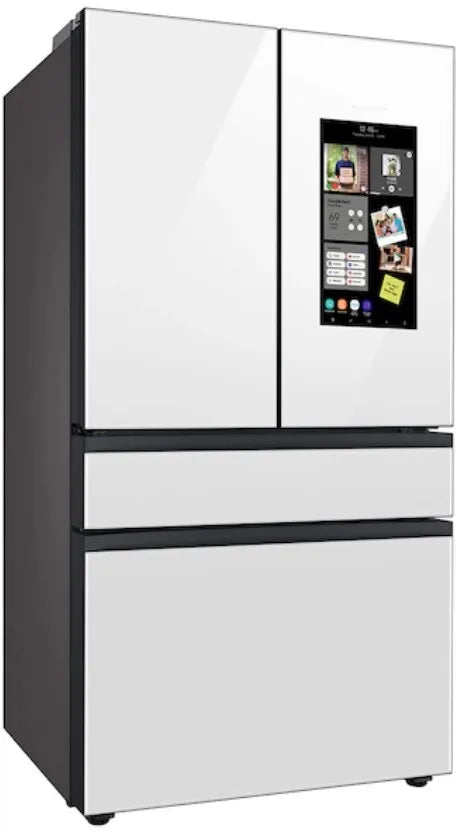 Bespoke 4-Door French Door Refrigerator (29 cu. ft.) with Family Hub™ in White Glass